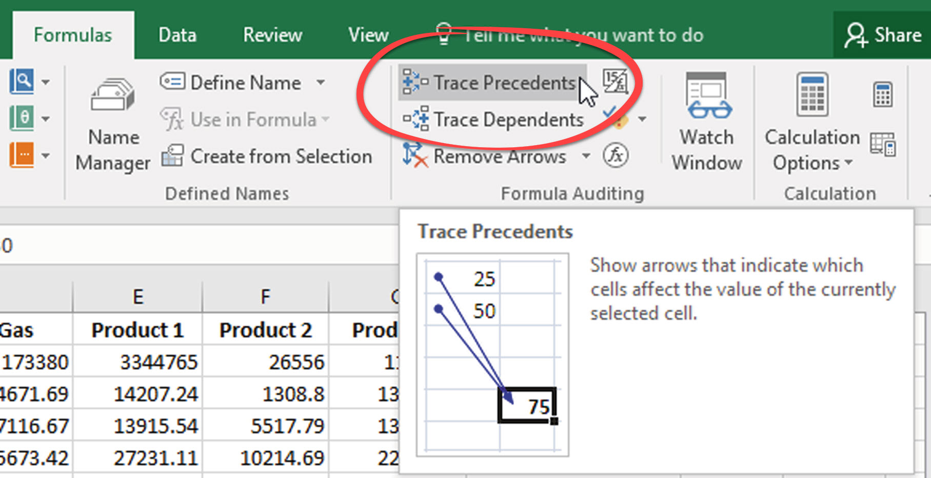 Trace Precedents image 1